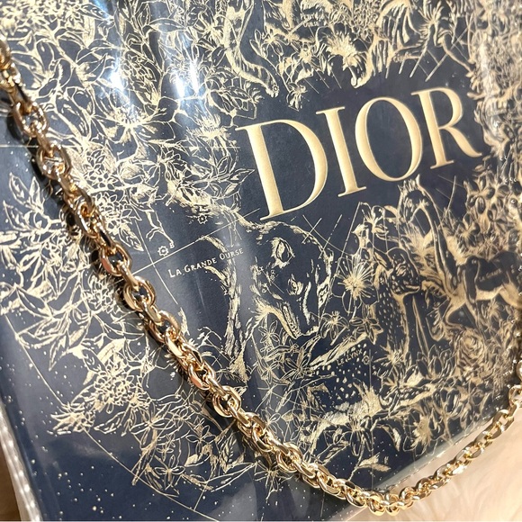 Dior Tote Shopping Tote with PVC Cover & Crossbody Chain Star Dior Star Charm - Picture 4 of 11